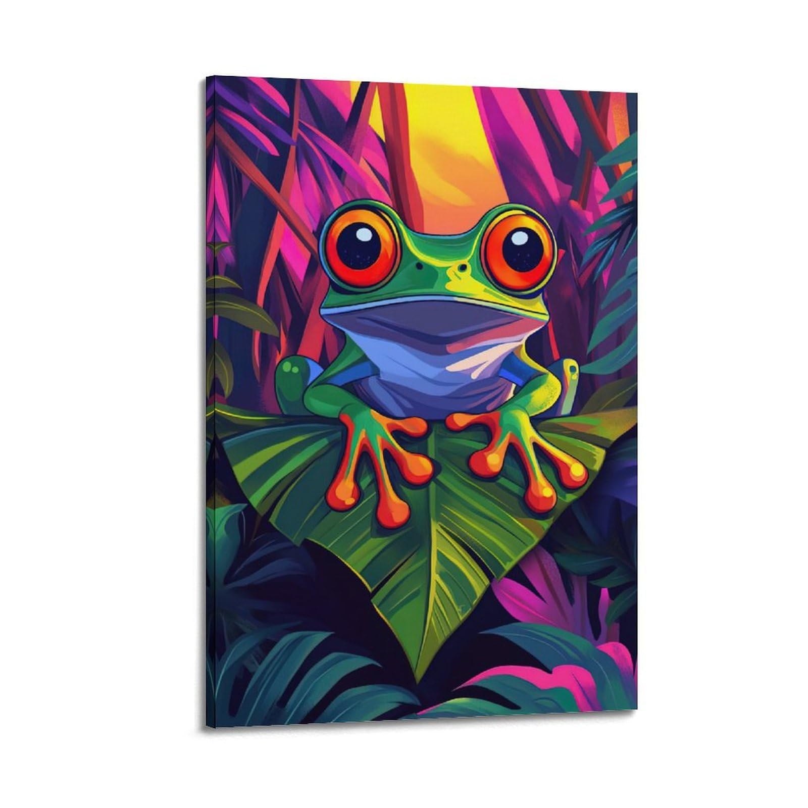 HUIYHB Animal Artwork Poster Frogs in The Grass Poster Decorative Painting Canvas Wall Posters And Art Picture Print Modern Family Bedroom Decor Posters 20x30inch(50x75cm)