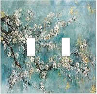 Vista 122 de Placa de pared de tortugas marinas, hierba oceánica, medusas, peces y algas marinas, placa de pared de doble palanca, cubierta de interruptor de luz