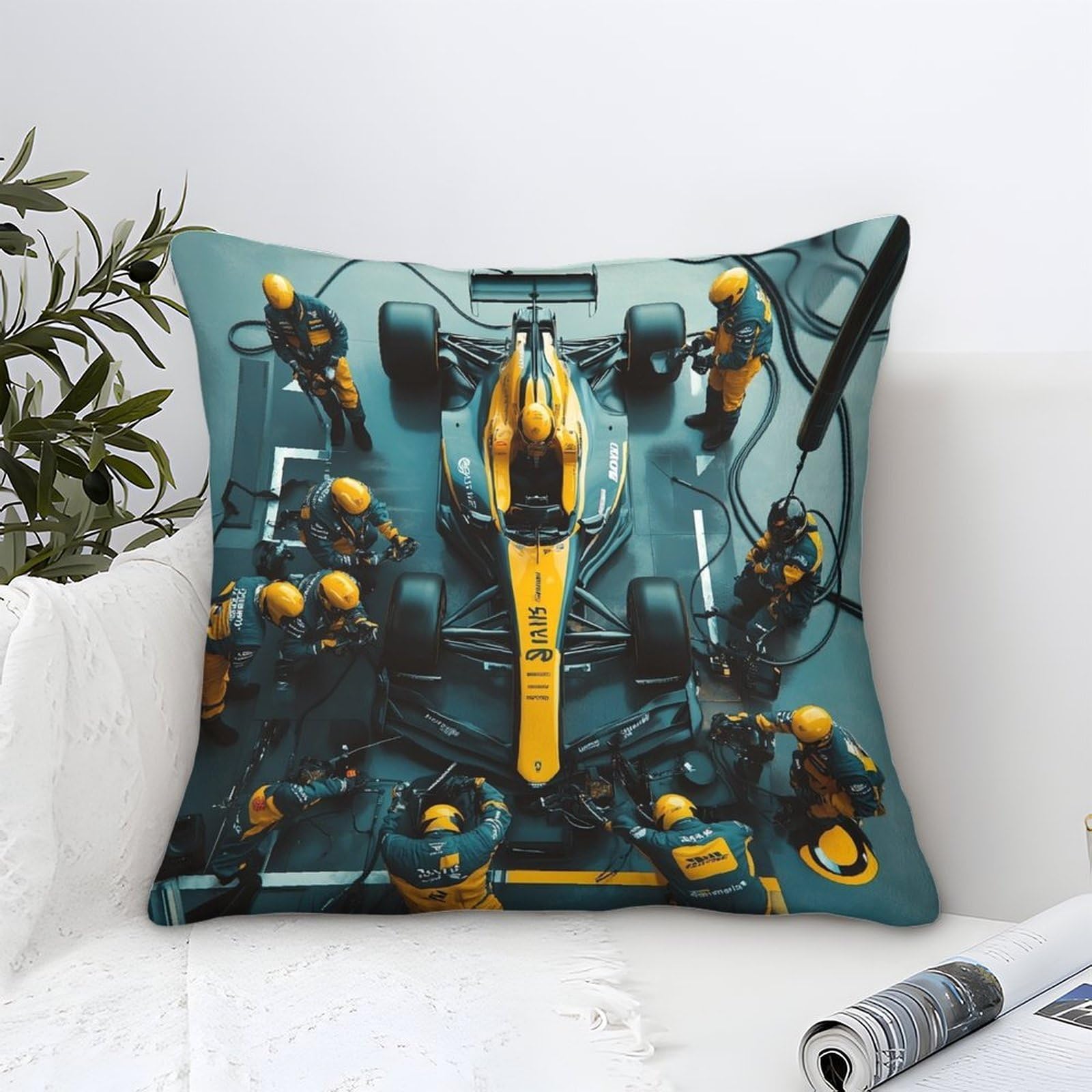 3U6C4M9K Cushion Cover 40x40cm Formulaa Racing, Microfiber Pillow Cover Decorative Pit Stop Throw Pillows Farmhouse Decor for Home Cushion Case