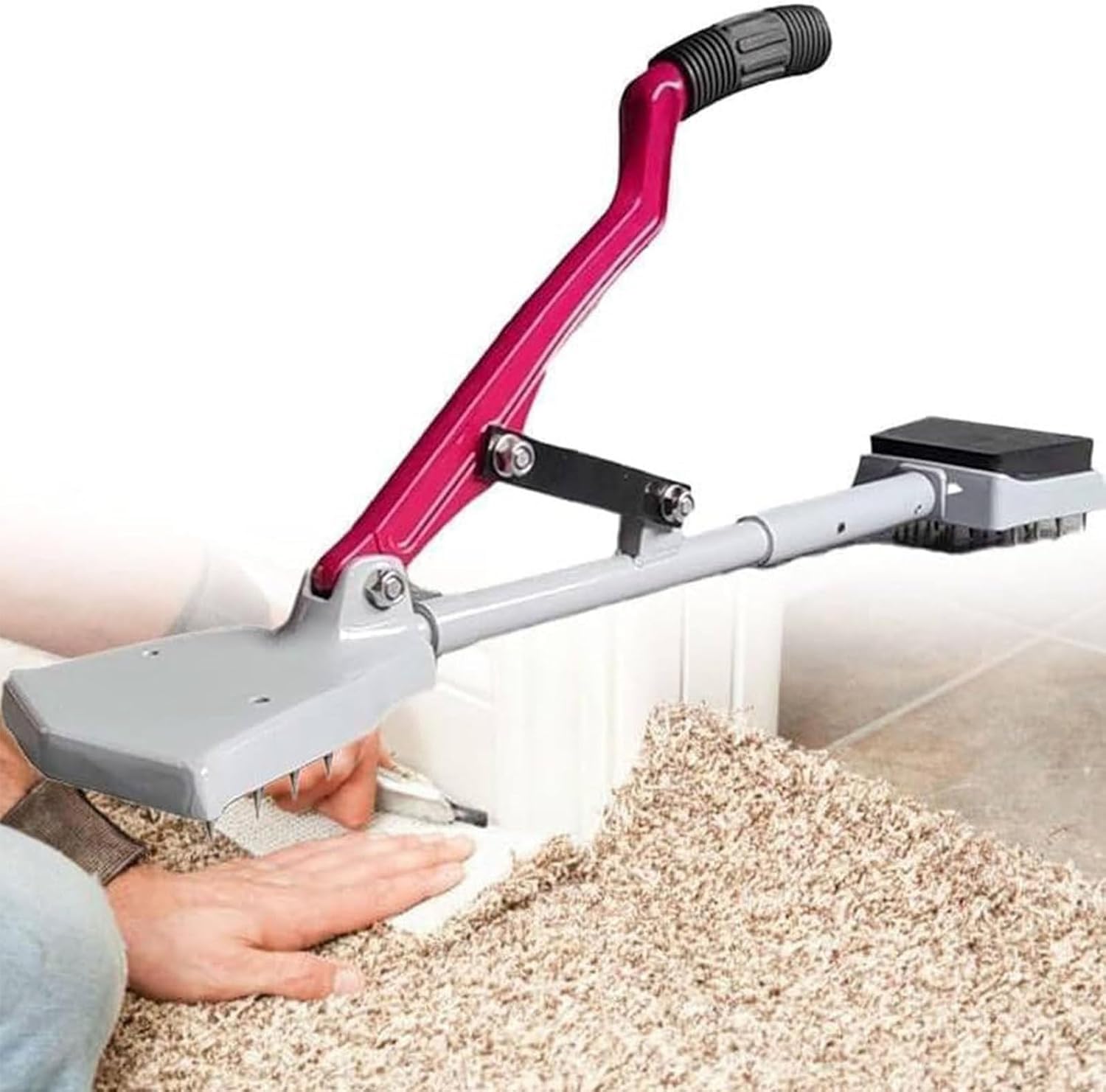 Estirador de alfombras sin rodillas para eliminar arrugas y kit de instalación con cortador