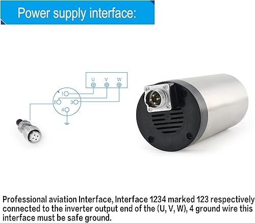 Miniatura 9 de RATTMMOTOR Husillo CNC 2.2KW Motor de husillo refrigerado por aire 220V 3.150 in Motor ER20 Collet 3HP 24000RPM Husillo de alta velocidad 8A 400Hz