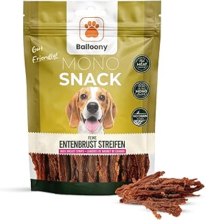 pet Monosnack Feine Entenbrust Streifen – Getreidefreie, natürliche hundeleckerlies mit Monoprotein für anspruchsvolle Hunde (150g)