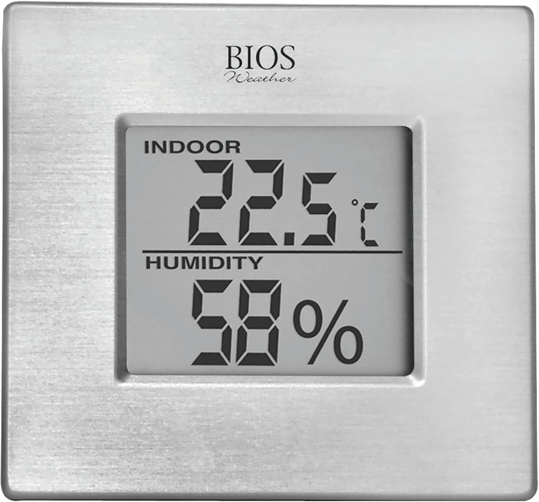 Thermor Bios Indoor Hygrometer with Thermometer (Aluminum Face, 3-Inch x 3.125-Inch x 1.5-Inch)