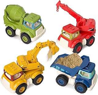 Construction Toys for Toddlers 2 3 4 5 Years Old, Sandbox Excavator Toy with Construction Truck Vehicles Dump Crane Cement Mixer Truck Toys for Boys Girls Kids, Christmas Birthday Ideas Gifts