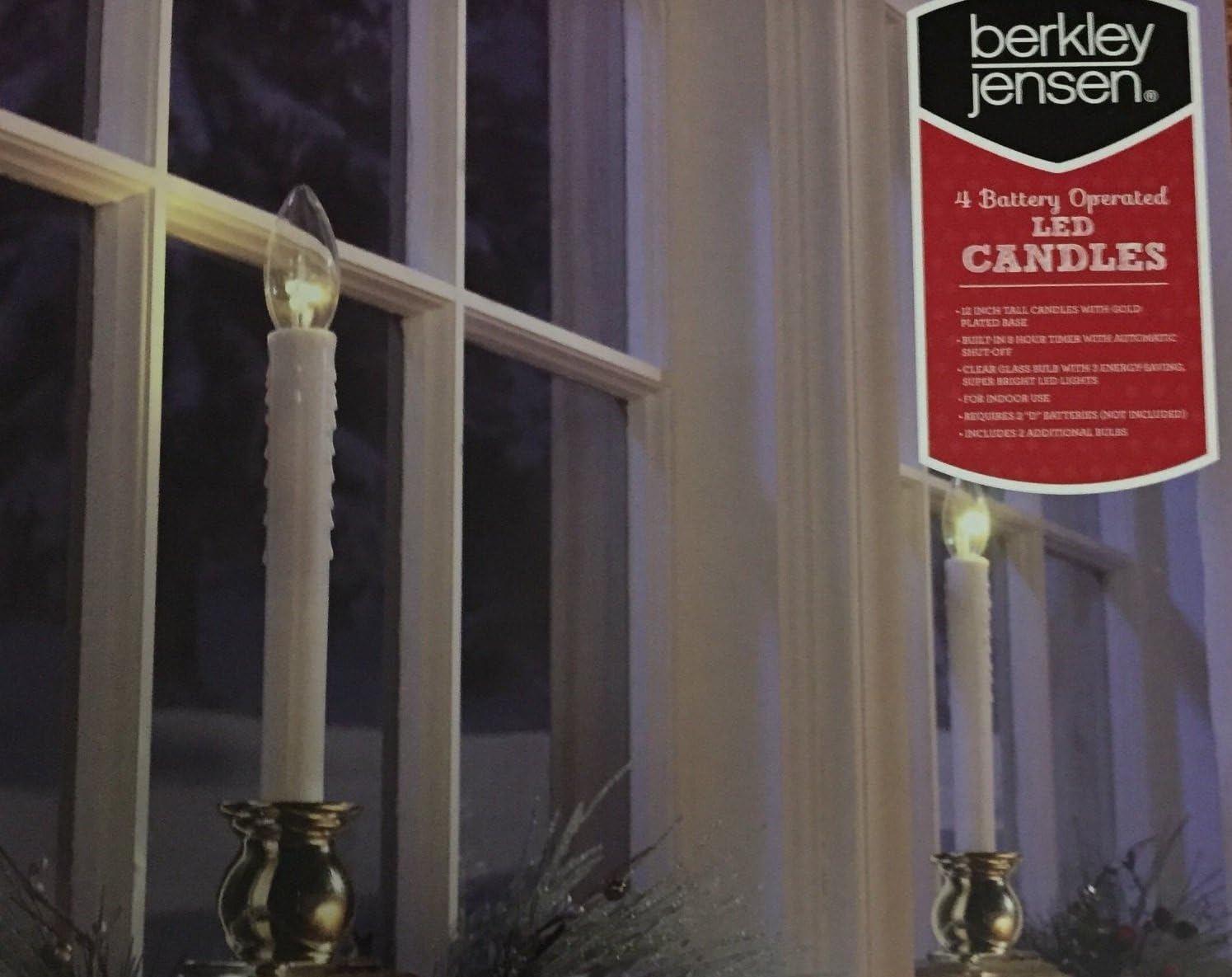 Berkley Jensen 4 Battery Operated Led Candle,Plastic