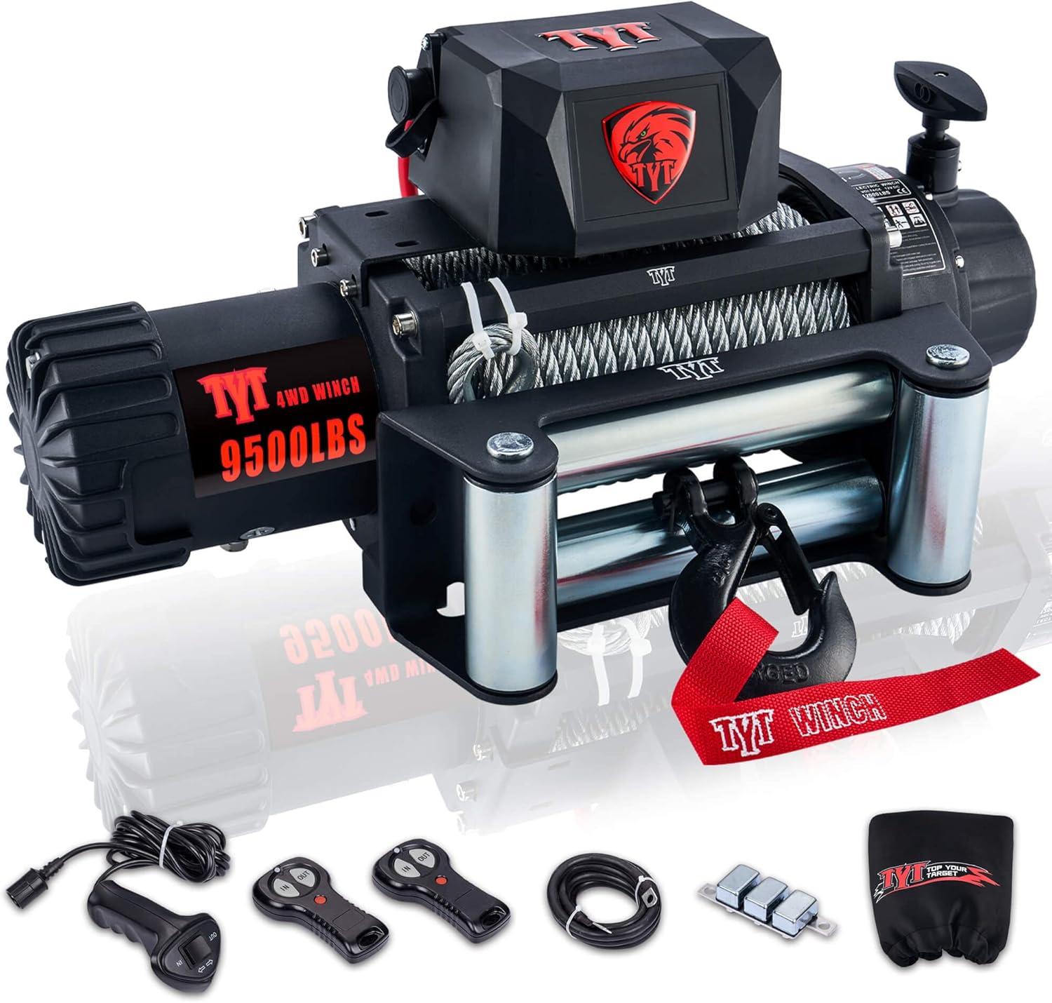 TYT T1 Series Winch 9500 lb. Load Capacity Electric Winch, 12V