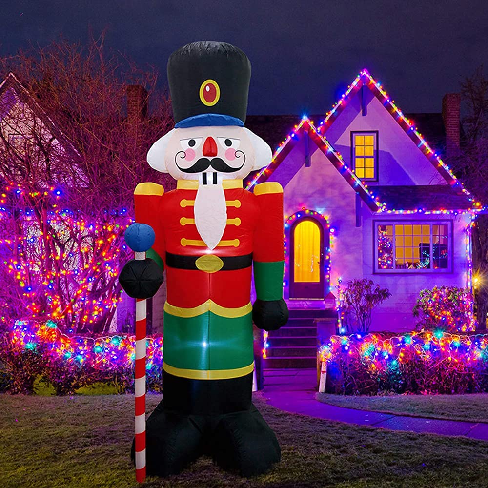 Décoration Gonflable Noël – Soldat Casse-Noisette 245 Cm Avec Lumières LED – Pour Jardin Et Intérieur