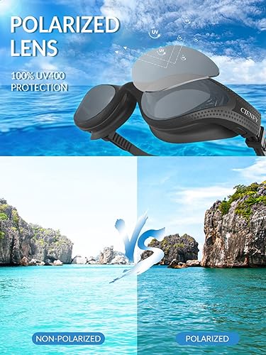 Miniatura 5 de Gafas de natación unisex para adultos, polarizadas, para hombres y mujeres, antivaho a prueba de fugas, visión clara bajo el agua