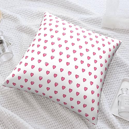 Miniatura 5 de Xindi Fundas de almohada cuadradas con corazones de conejo rosa, para dormitorio, sofá y sofá, 18 x 18 pulgadas