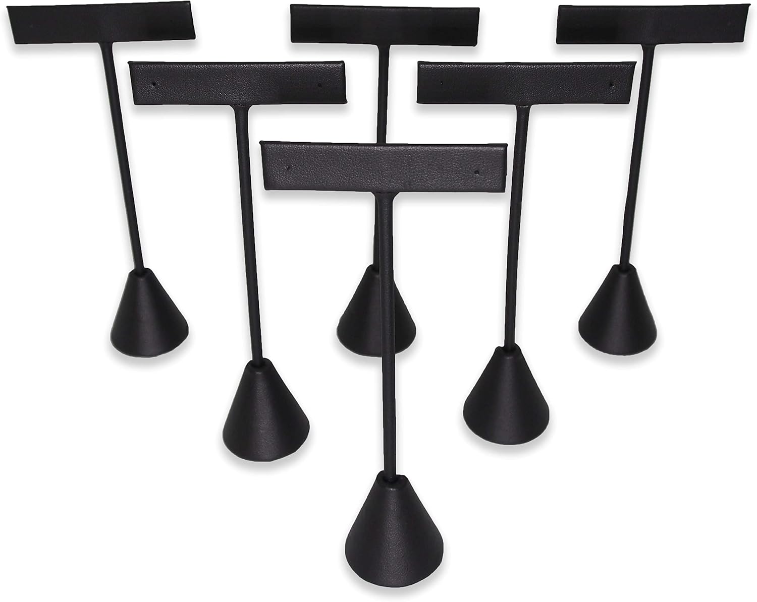 Black Leatherette 5.75" Earring Ts 6pcs for Jewelry Display, Retail, Home Use, Tradeshows, Showcase, Display Case, for Post, Hook, Loop, Stud, Dangle Earrings