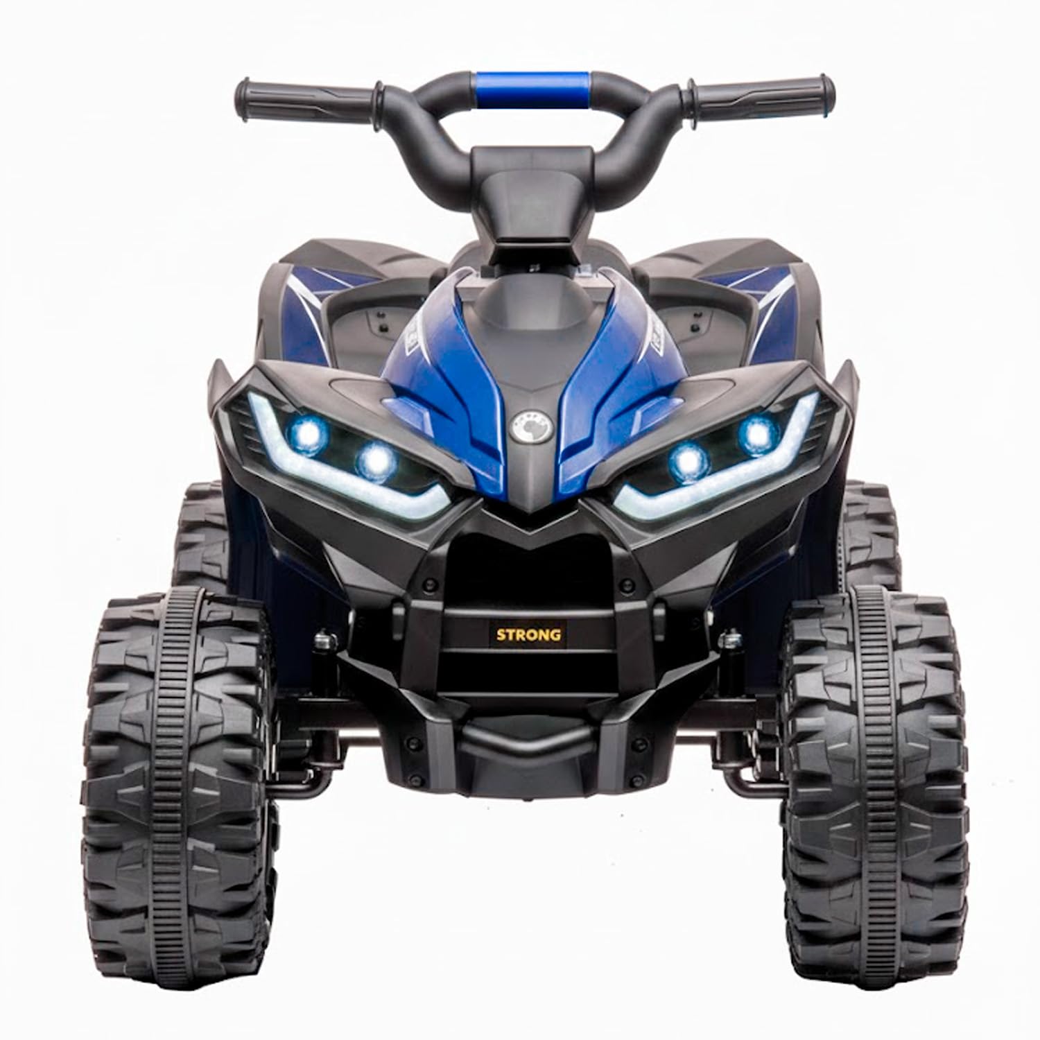 BRICOZONE Quad Elettrico Per Bambini 12V ATV Con Doppio Motore 35W Luci LED Musica MP3 USB Due Velocità 3 6 Km H Per Bambini 3 5 Anni (Blu)