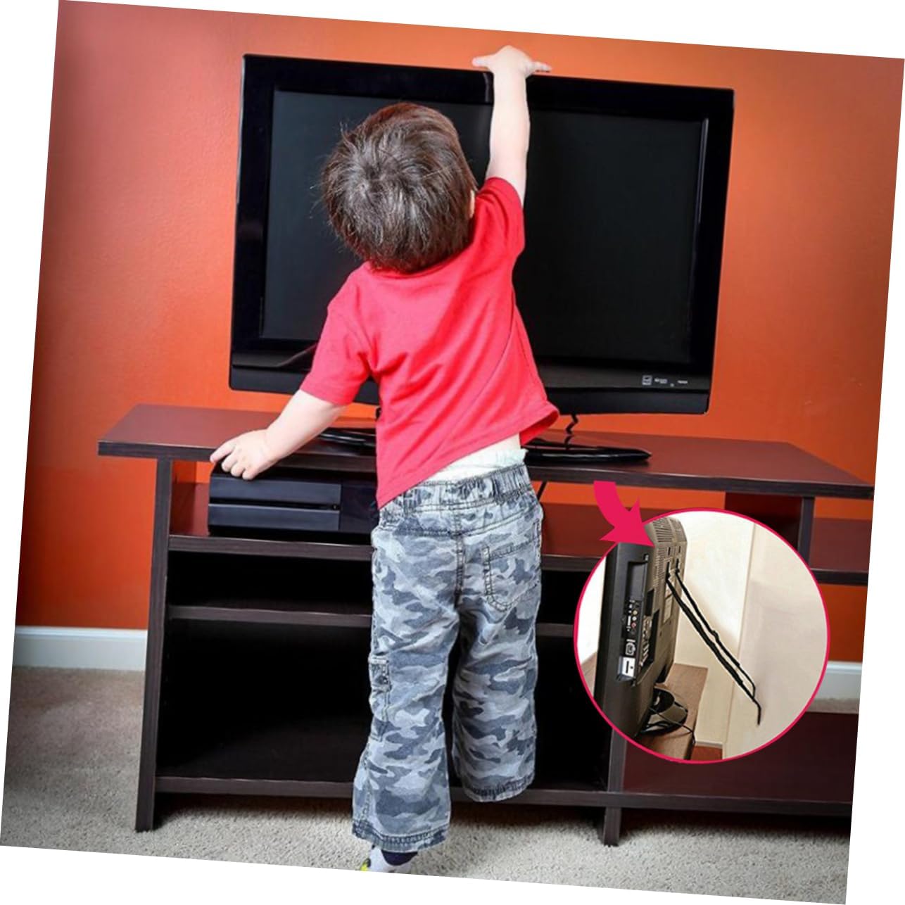 2pcs Furniture Tip Straps for Proofing Secure Flat Screen Tv Dressers Bookcases Cabinets Heavy Duty Anchors for Earthquake Safety