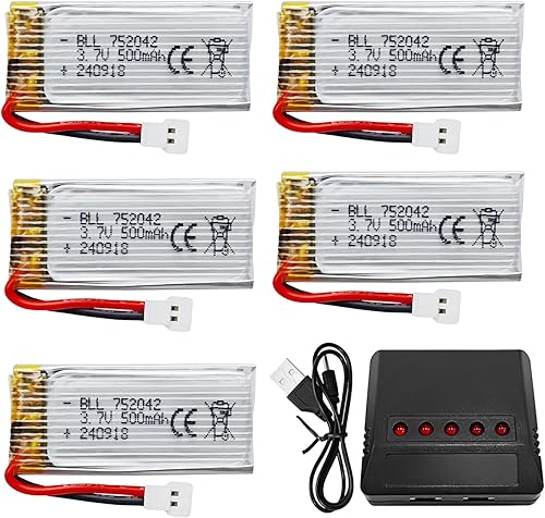 Miniatura 1 de Fytoo 3.7 V 500 mAh 25C Li5 en 1 Cargador de batería para H31 H37 H6D Hubsan X4 FPV H107C H107D H107L H107P H108 JXD392 JXD388 JXD385 UDI U816A MA