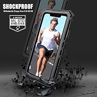 Vista 4 de Mitywah Funda impermeable para iPhone 11 Pro Max, funda de metal resistente de grado militar con protección de pantalla integrada, funda protectora
