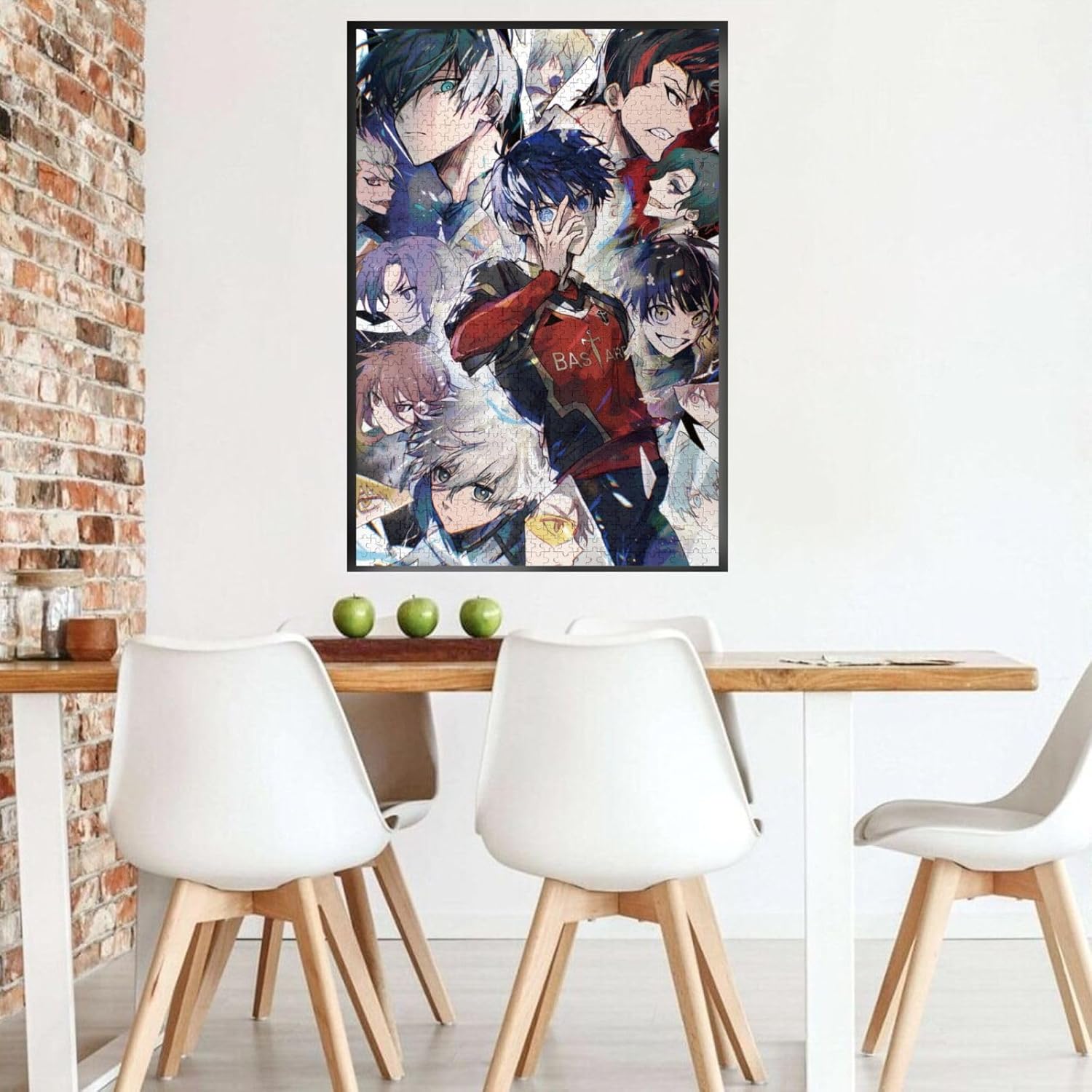 Anime Jigsaw Blue Pr Puzzles for Adults 1000 Pieces Wooden Collage Puzzle 29.5x20 in (Blue 1)