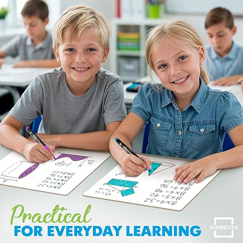 Miniatura 2 de Paquete de 6 pizarrón de borrado en seco de 9 x 12  Pizarrón de aprendizaje interactivo  Para uso de estudiantes y en el aula tablero de dibujo y