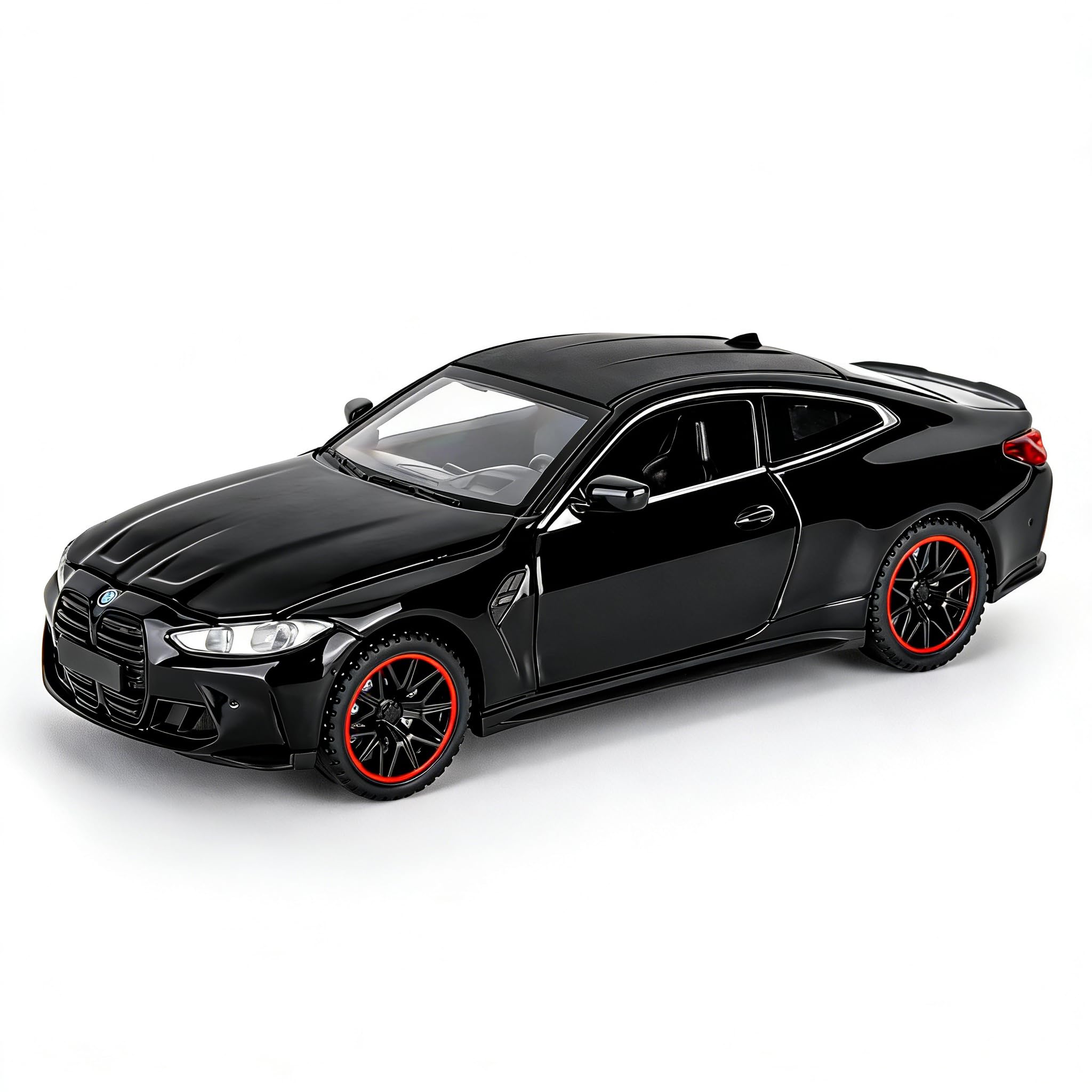 TGRCM-CZ 1/32 BMW M4 Model Car, Zinc Alloy Pull Back Vehicles Model Car with Sound and Light for Collectors & Kids 3+ Years Old Birthday Gift(Black)