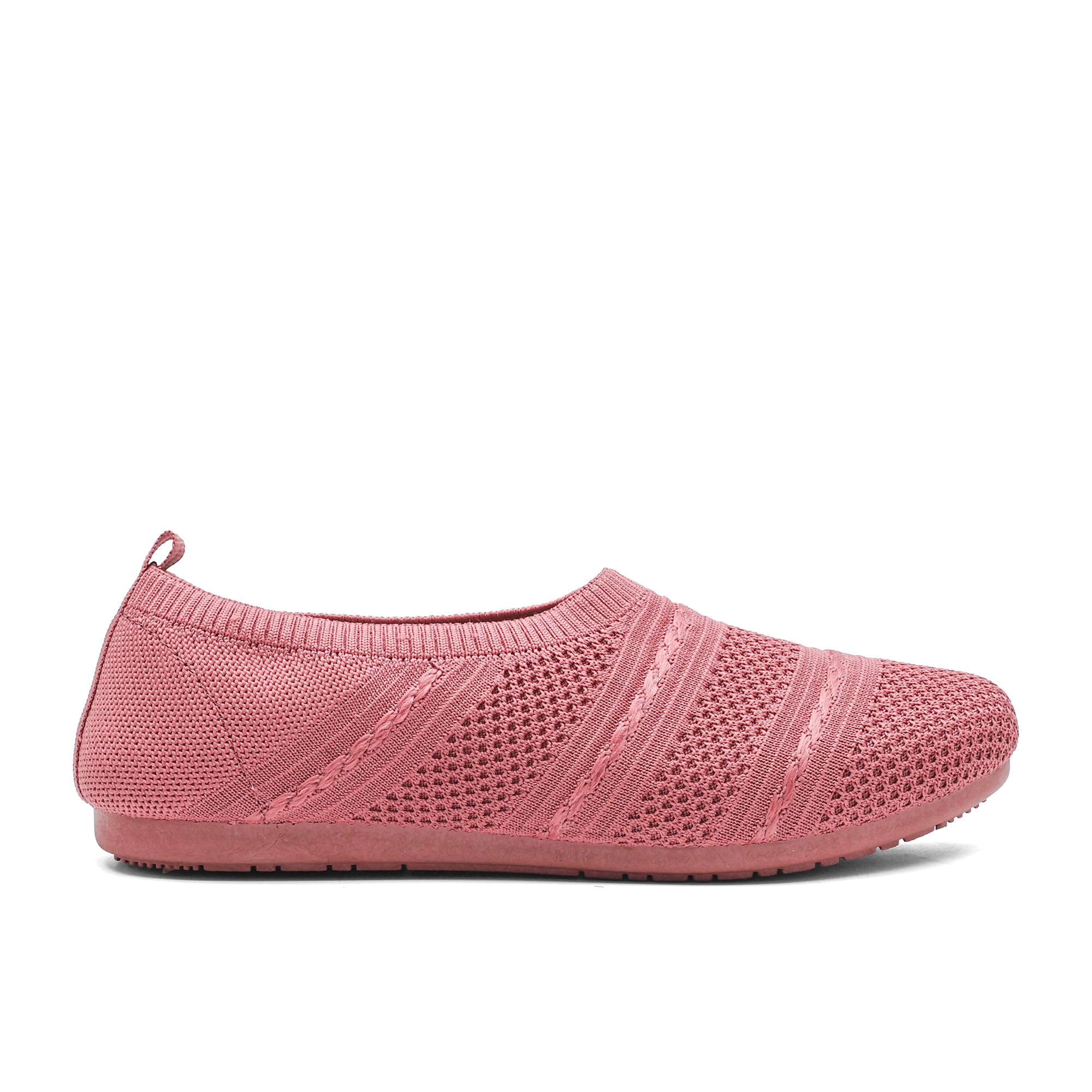 ASIAN ZERI-02 Women’s Knitted Slip-On Casual Shoes | Lightweight, Memory Foam, Flexible & Breathable Footwear for Walking, Travel & Casual Use Peach 3