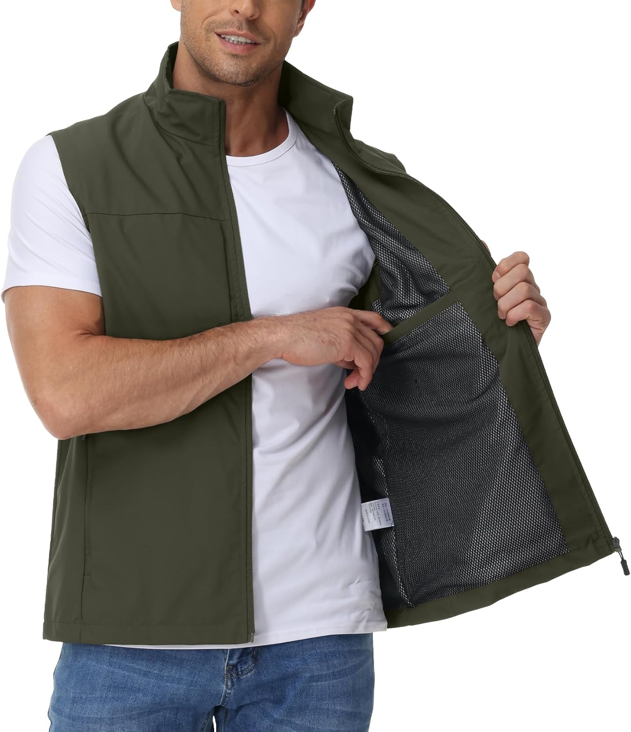 Eisctnd Men's Lightweight Quick Dry Vest Sleeveless Outdwear Utility Jacket for Travel Hiking Fishing Photography Camping