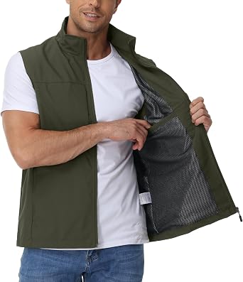 Eisctnd Mens Lightweight Quick Dry Vest Sleeveless Outdwear Utility Jacket
