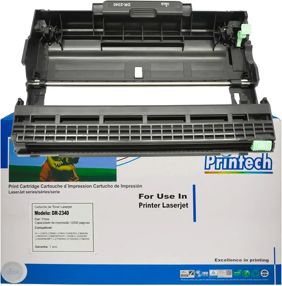 Cilindro Compatível DR2340 para Brother HL-L2340DW DCP-L2540DW MFC-L2740DW TN2370 Printech 100% Novo