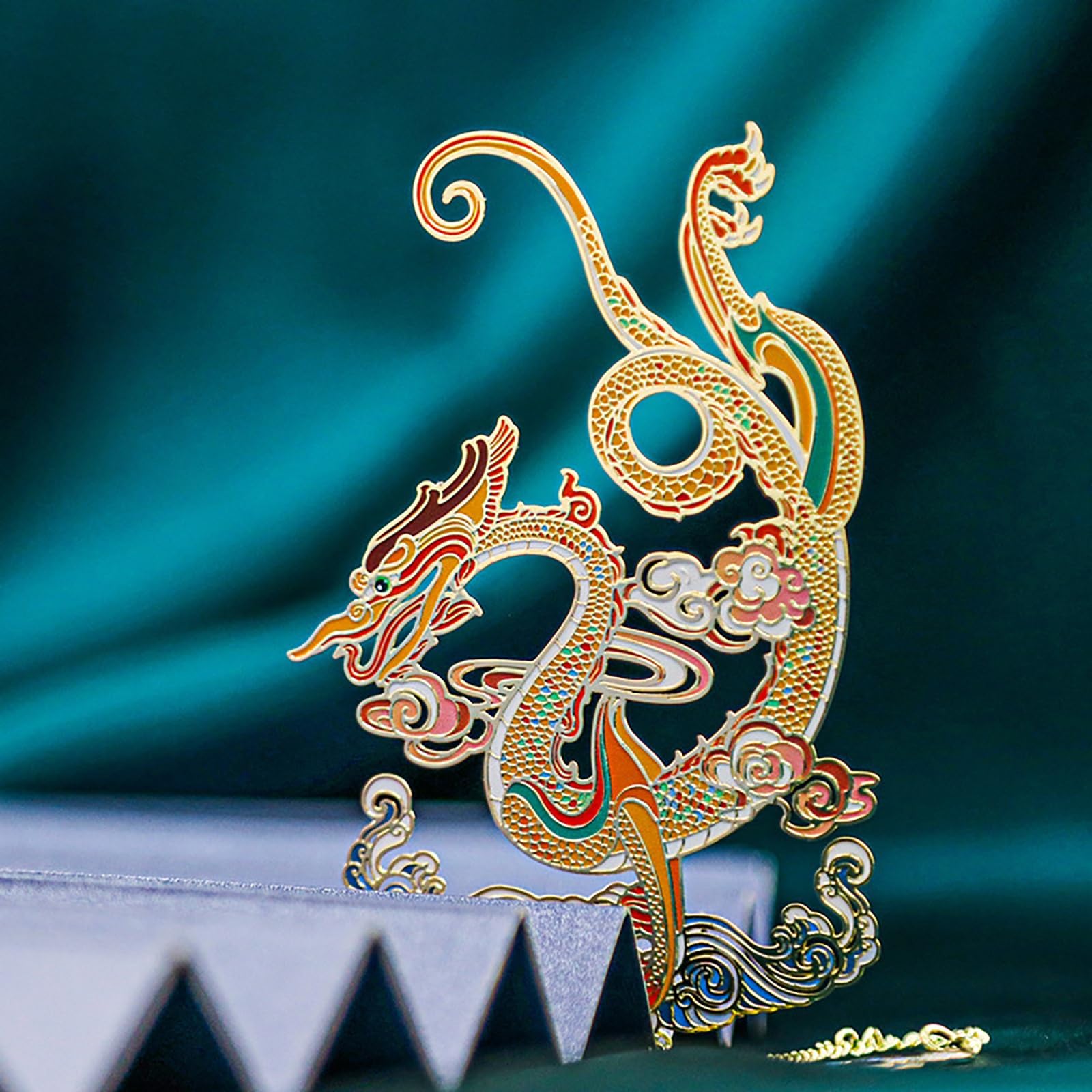 Marque-Page, Signets Loong Signets d'art en métal de Style Chinois Signets Creux