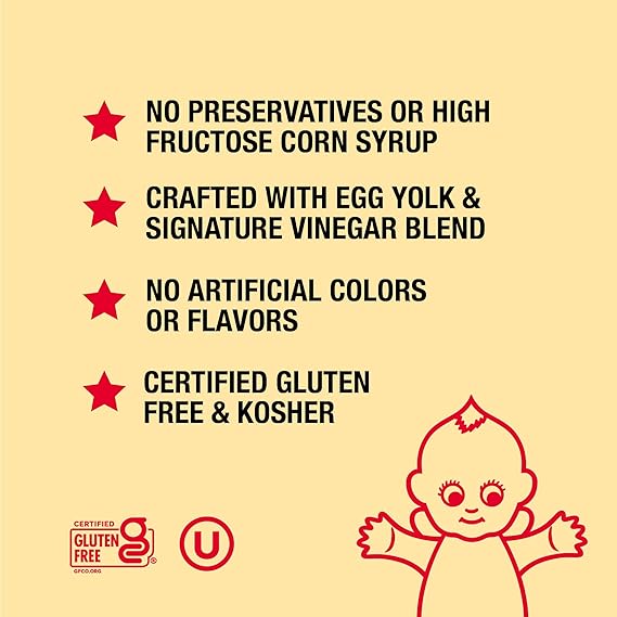 Kewpie Mayonnaise Product of USA Japanese Style Cage Free Gluten Free 12oz