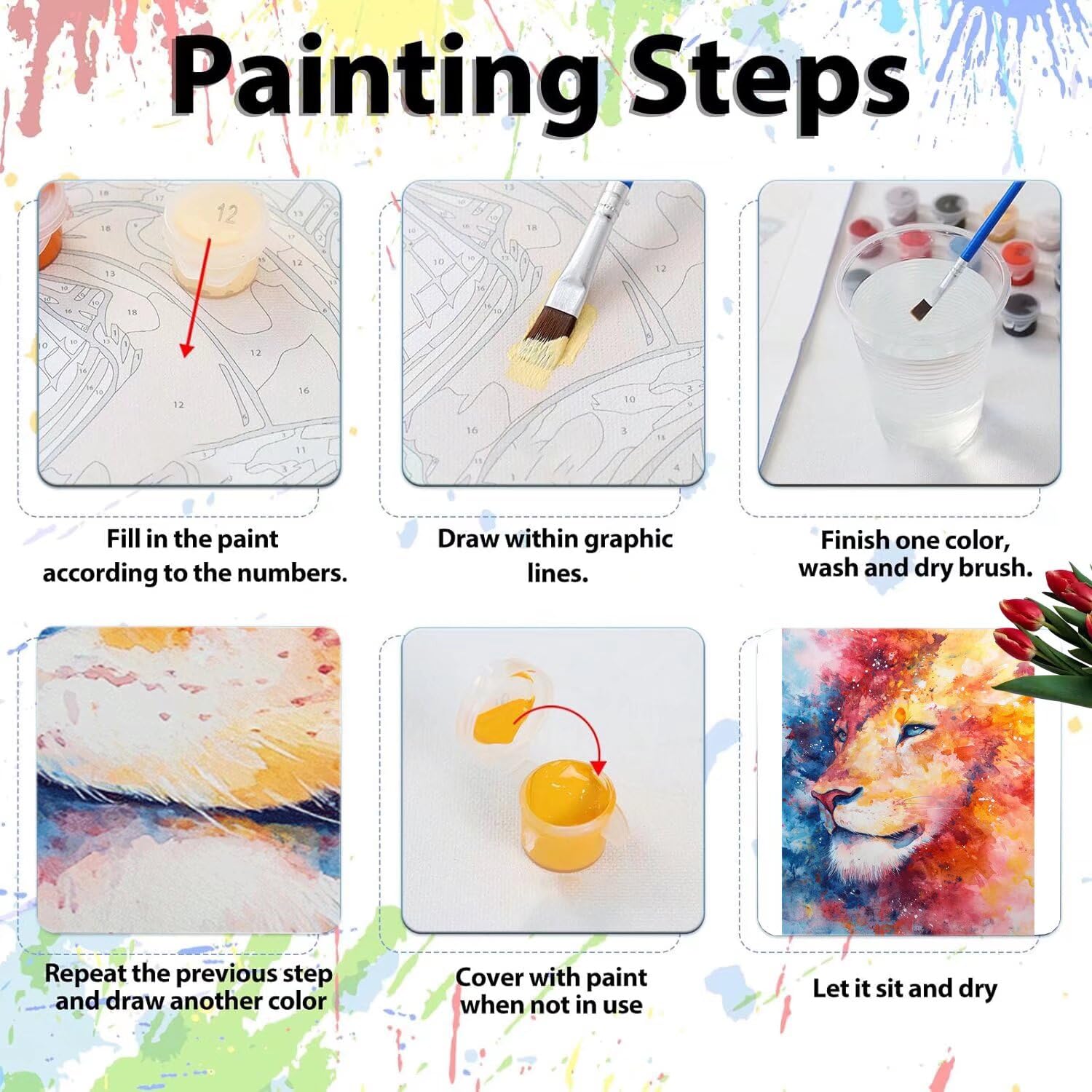 Pintar por Numeros Adultos pintar por numeros niños manualidades niños 10 años, DIY Pintar por Números de Pincel y Pintura acrílica Decoraciones para el Hogar Manualidades, sin Marco 60x80cm C-156