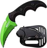 Vista 19 de MTECH USA - Fixed Blade Knife - Fully Serrated Stainless Steel Hawkbill Blade, Matte Aluminum Handle w/Textured G10 Insert, Includes Tactical Paddle