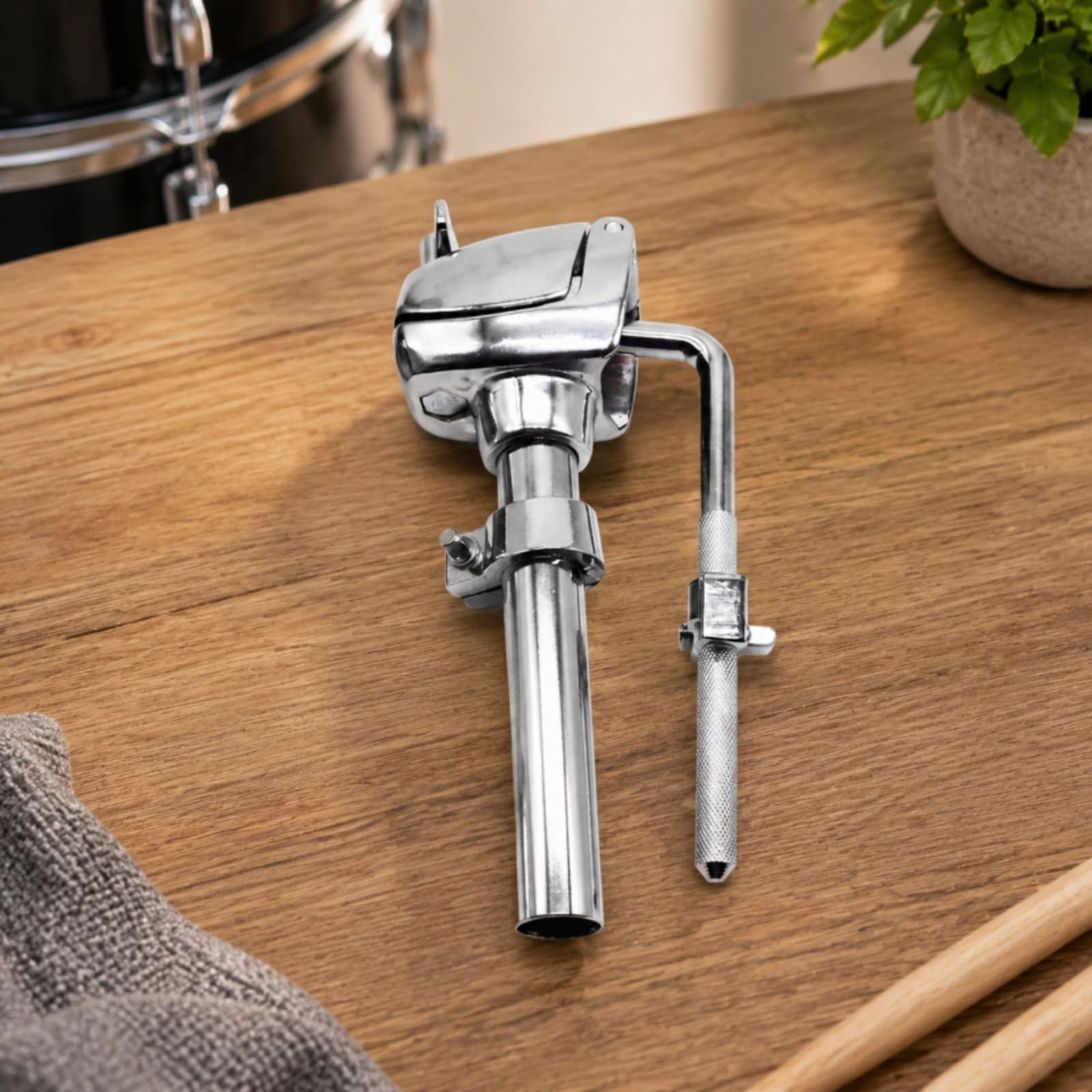 Tom-Halter mit Klemmenkopf Stabil Schlagzeug-Halterung mit Klemme Stabil Drum-Rack-Klemme für Schlagzeuger, Proberaum, Bühne, 20 Cm