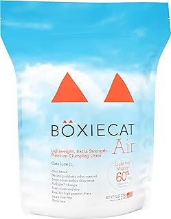Sponsored Ad - Boxiecat Air Lightweight, Premium Clumping Cat Litter - Plant-Based Formula - Ultra Clean Litter Box, Probi...