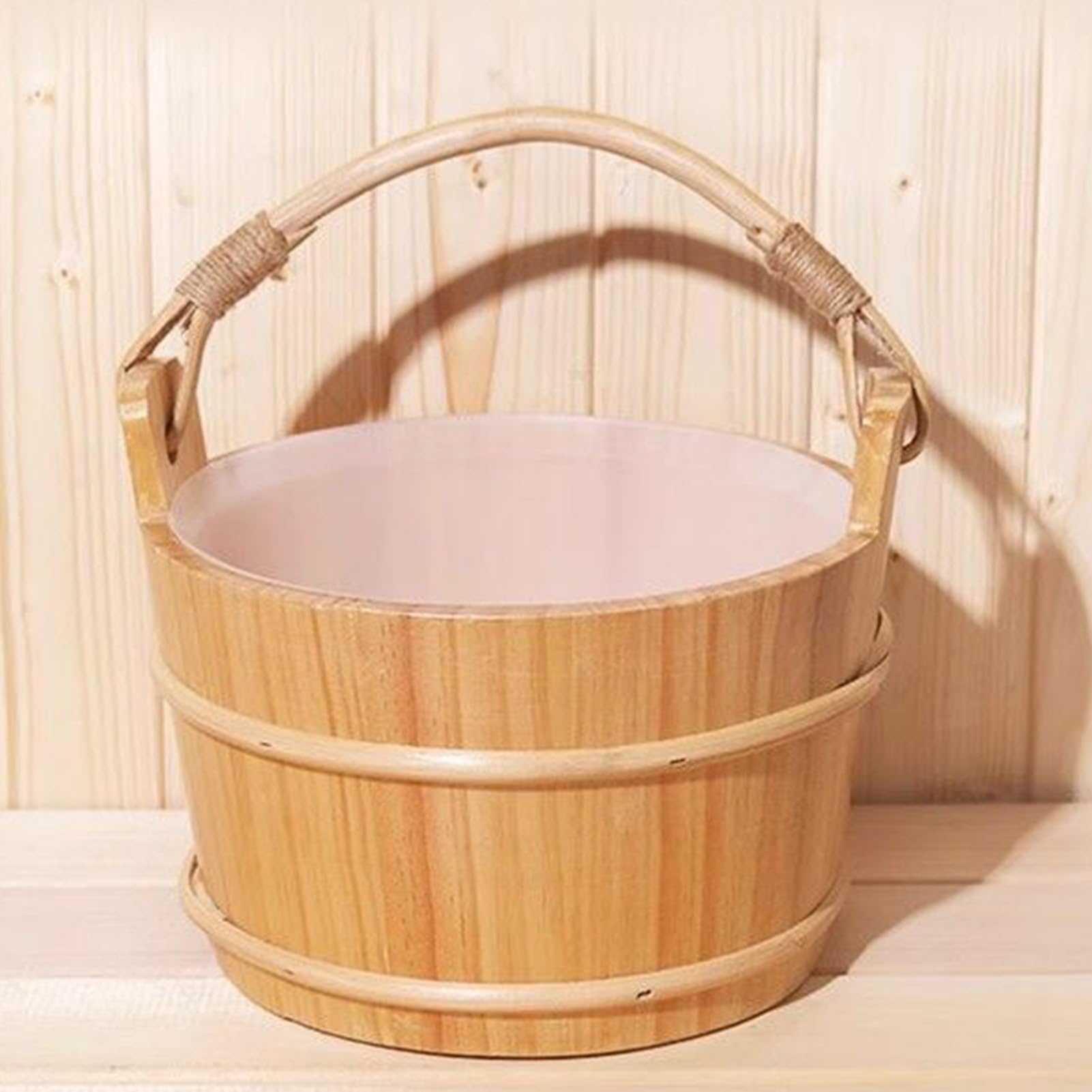 Wiadro Saunowe Przenośne Akcesoria Spa Do Relaksacji Ciała I Pocenia Się | Zestaw Wiadra i Czerpaka Sauny Przybory Kąpielowe Pocenie Dla Kobiet Domowe Spa Prysznic