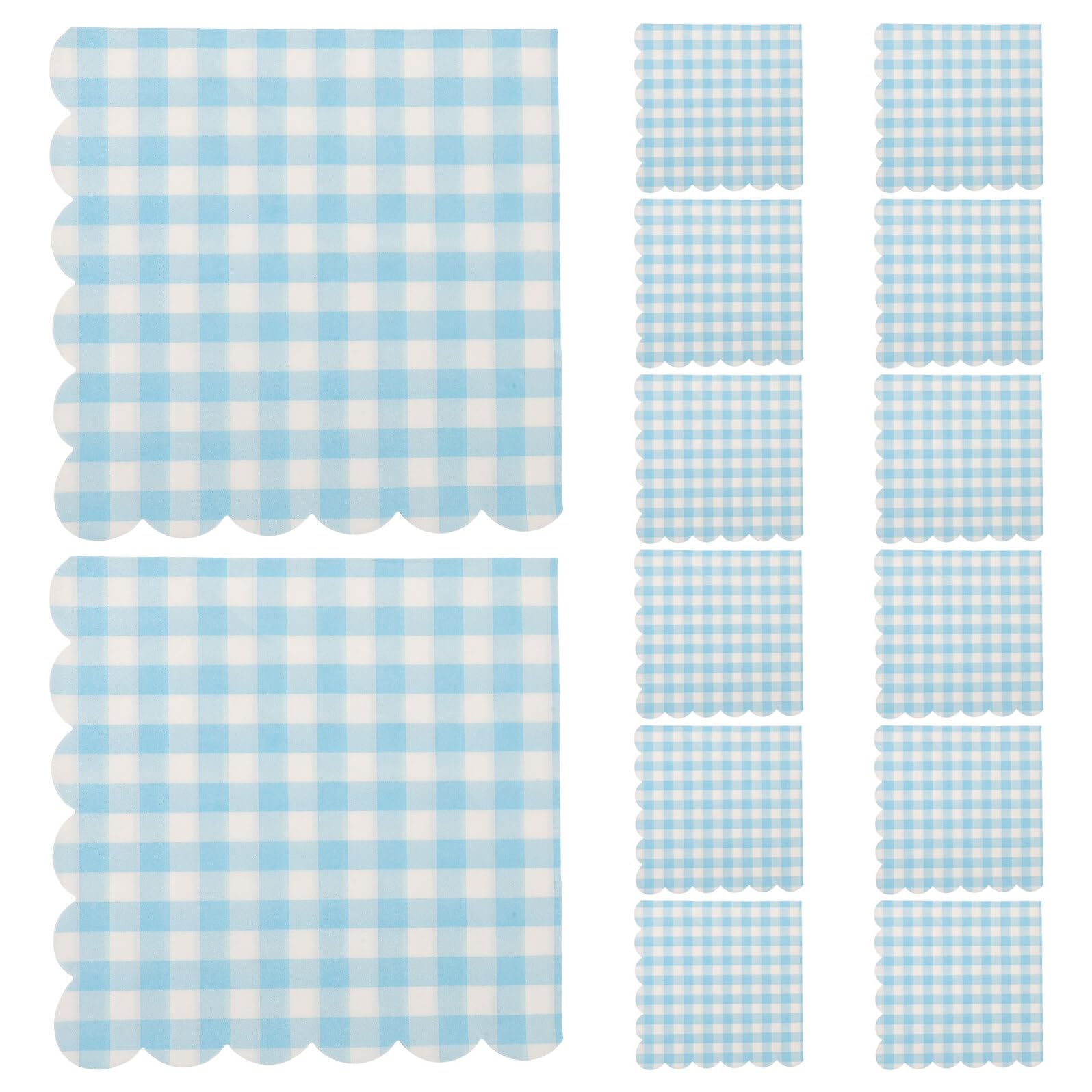 Serviettes jetables papier carreaux bleus au fini dentelle haut de gamme pour réception