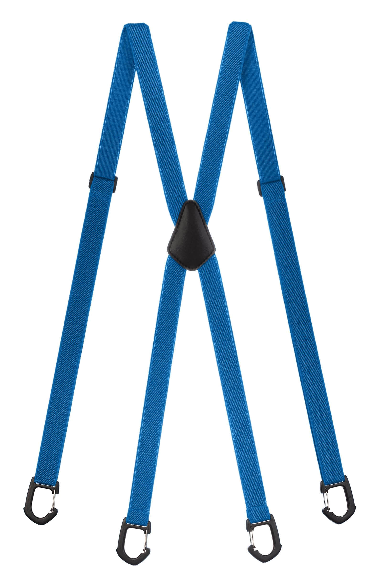 Olata Skinny X-Shape Braces/Suspenders with Plastic Carabiner Clips - 2cm. Turquoise