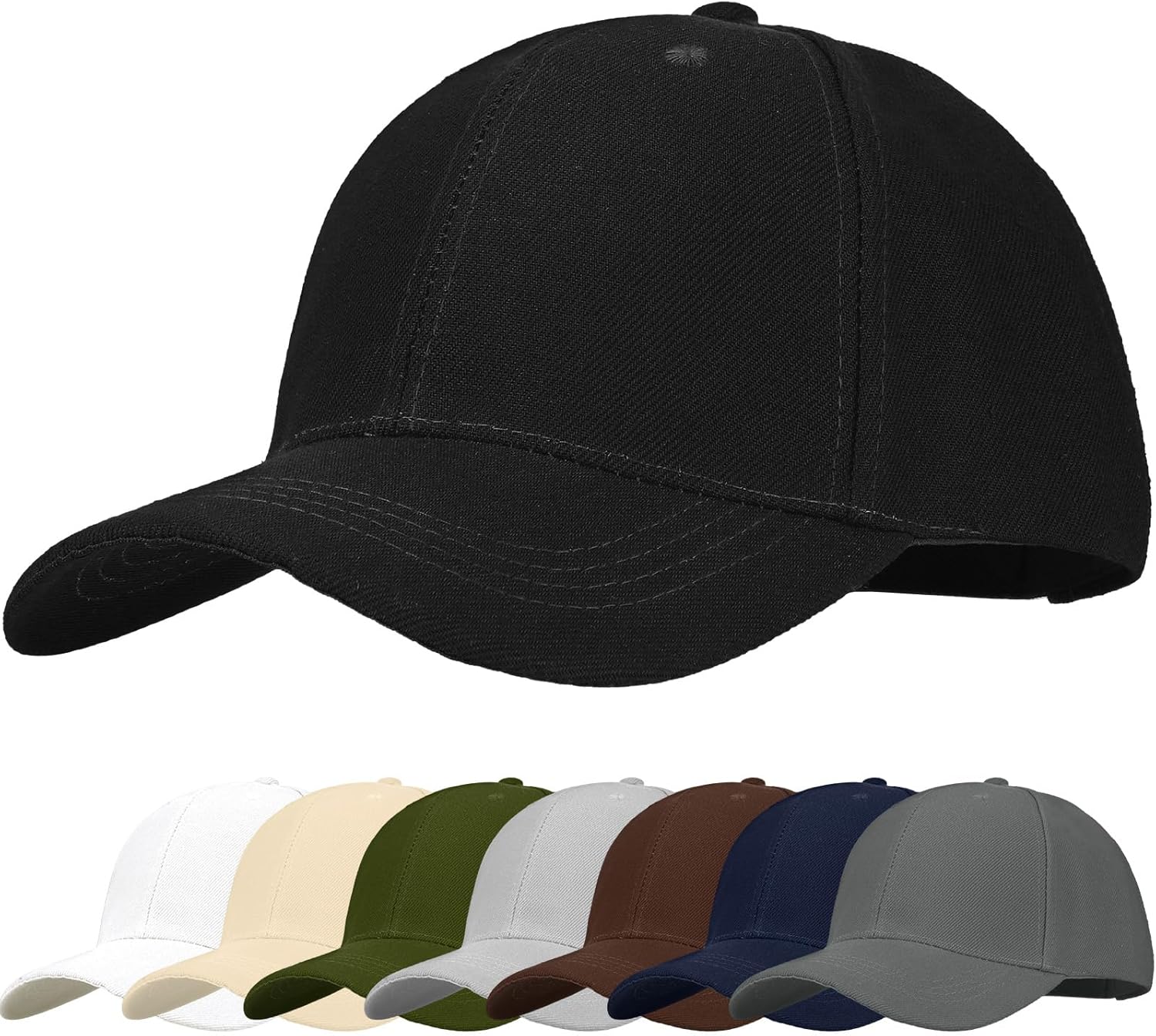 Geyoga 8 Pieces Baseball Cap Adjustable Size Plain Sports Hat for Men Women Running Workouts and Outdoor Activities, 8 Colors