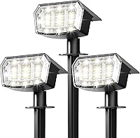 Vista 14 de Focos solares al aire libre de 63 LED con 3 modos de iluminación, luz impermeable IP65 para patio, jardín, casa, garaje, camino para decoraciones