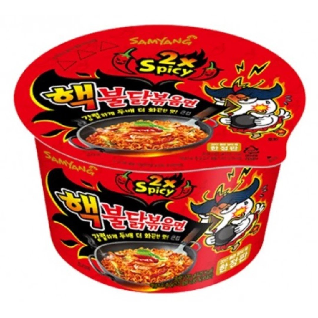 Samyang Spicy Chicken Stir Fried Noodle Cup (2X Spicy Big Cup (105 g), Pack of 3)