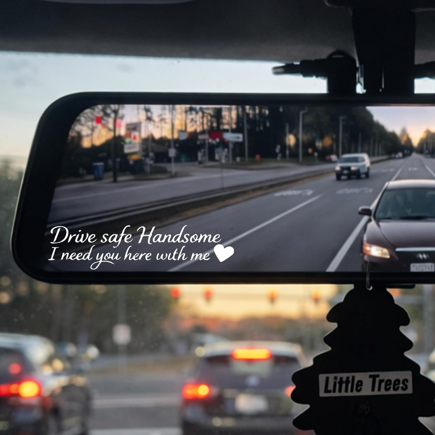 Drive Safe Handsome I Need You Here With Me Vinyl Decal Sticker, Romantic Car Mirror Love Quote Waterproof DTF Vinyl Decal for Car Window Helmet Laptop Hard Hat Couple Gift