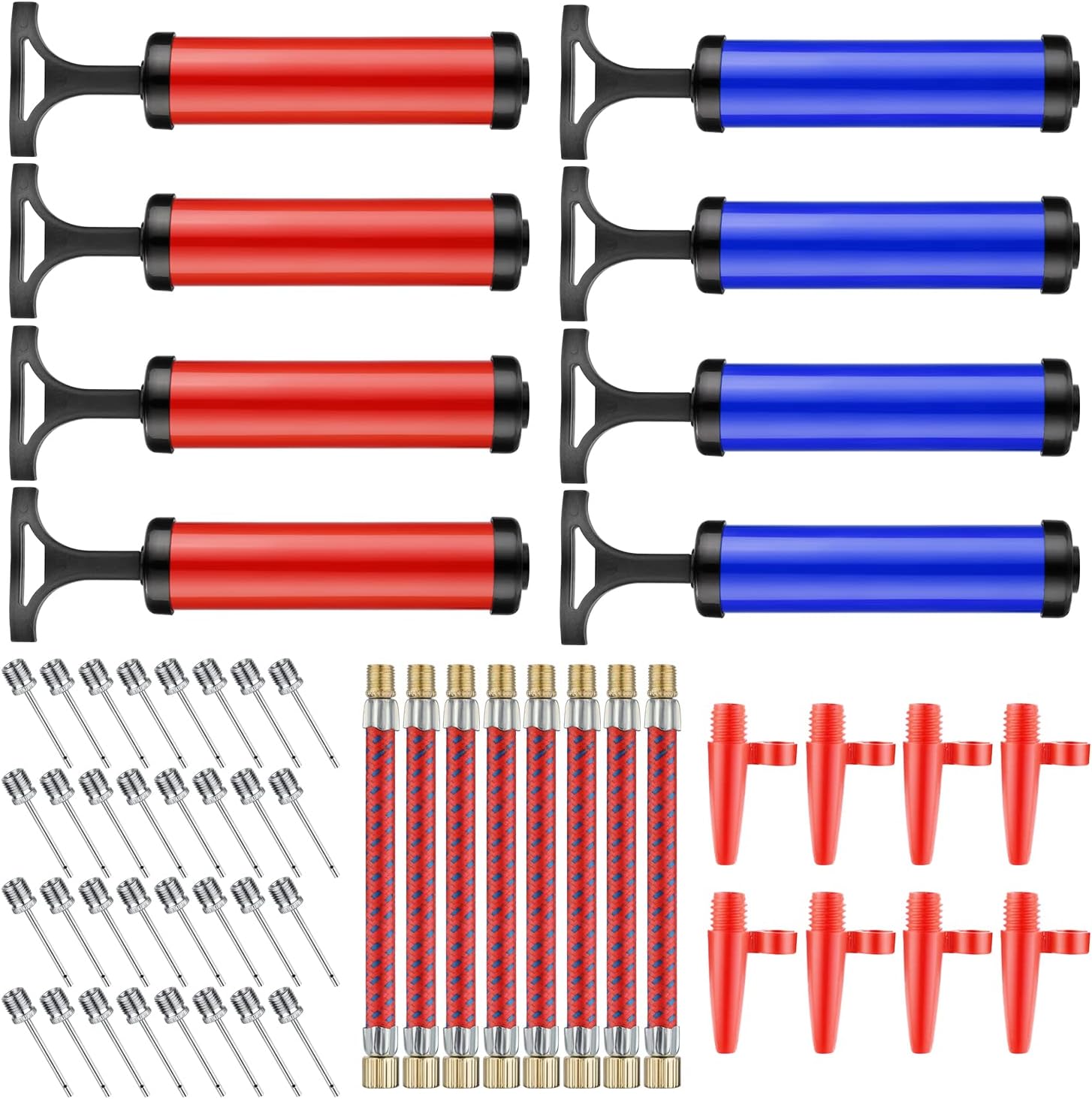 Pompe Avec Manomètre Pompe à Air Portable Avec Manomètre - Pour Ballons Sport Basket/Foot/Volley - Lot De 3 Aiguille Ballon Gonflage