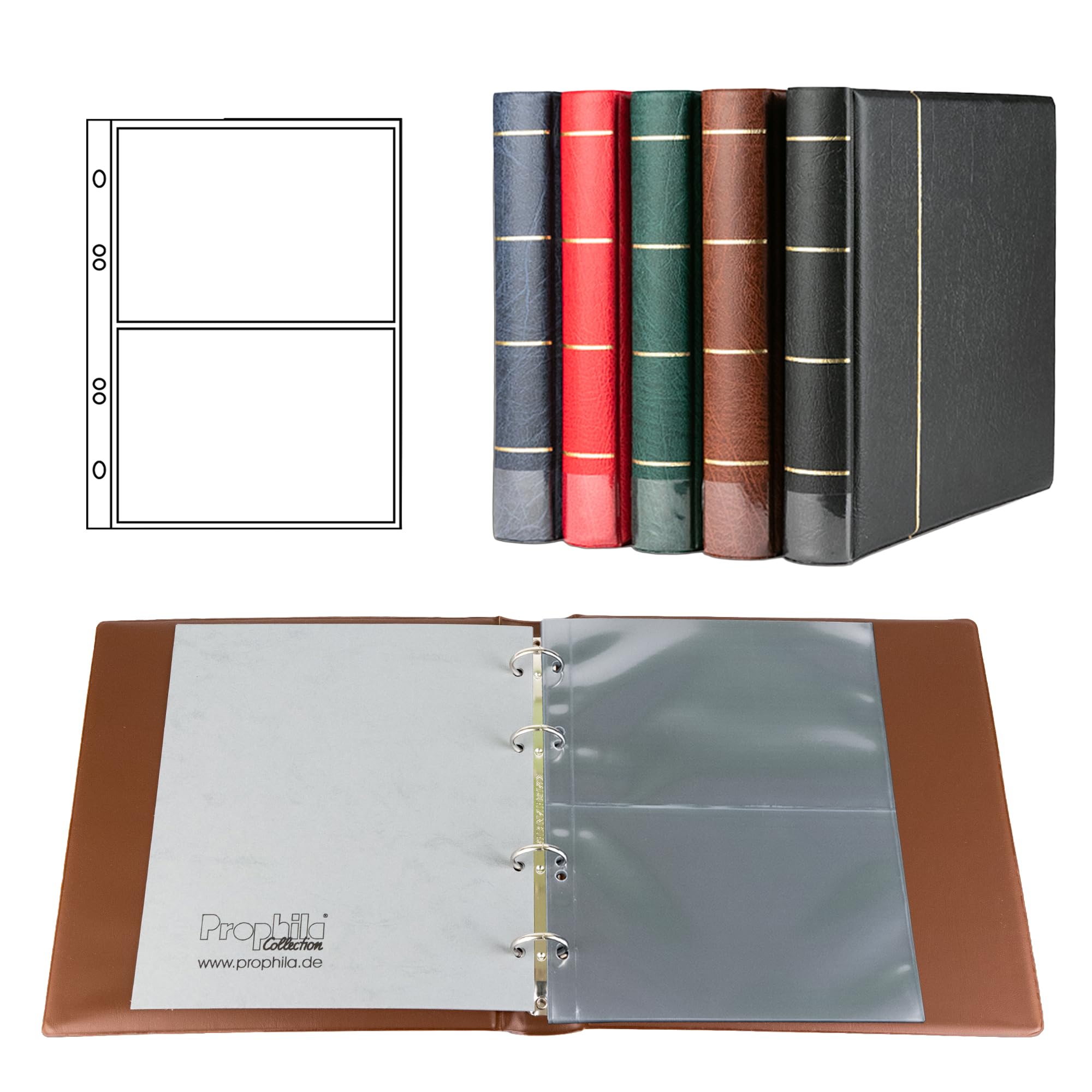 Prophila Collection Brown Prophila Postcard Album With 20 Pockets For 40 Postcards