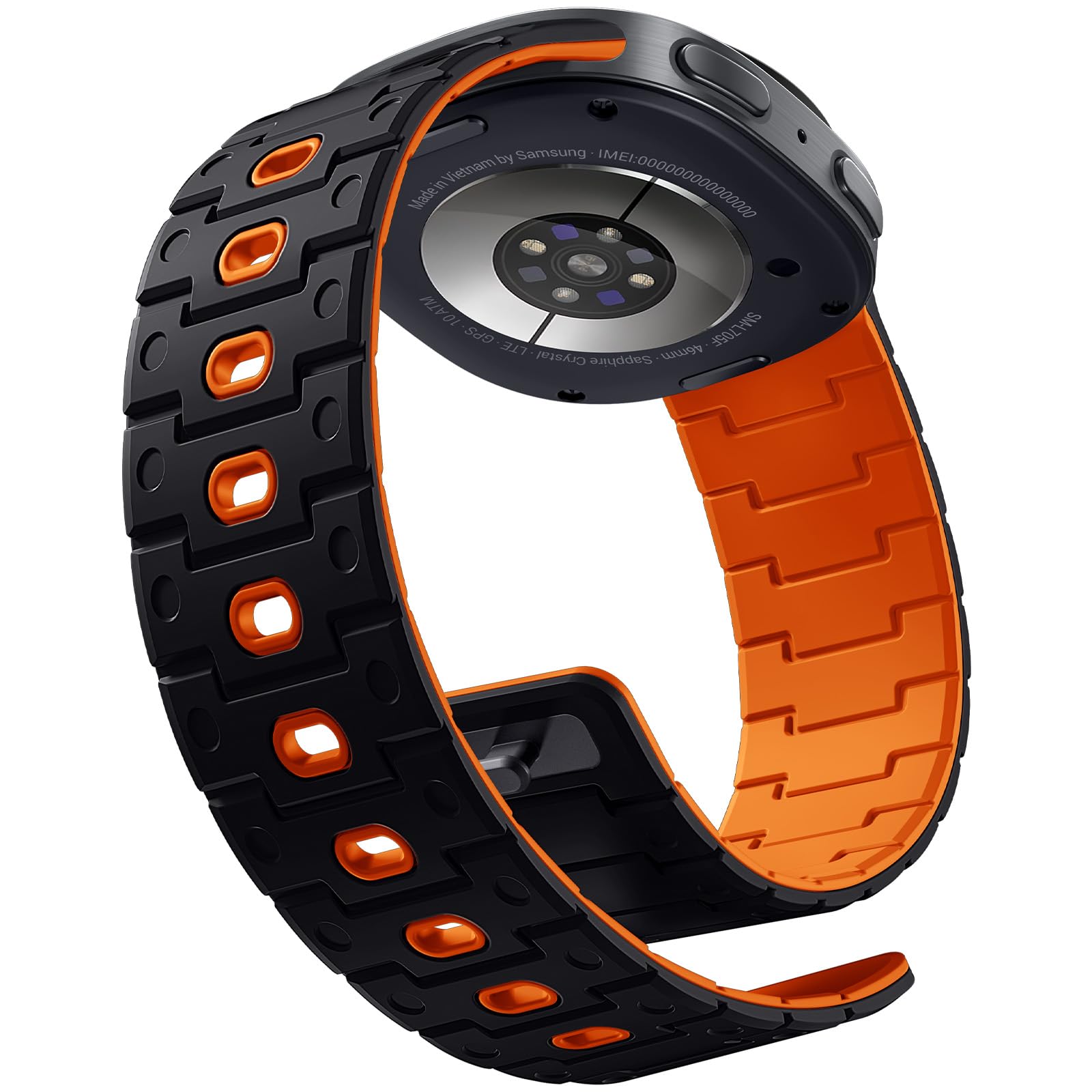 Bandletic Silicone Magnetic Band Compatible with Samsung Galaxy Watch 9/8 | Dual-lock: Strong N54 Magnetic Closure + Pin-and-Tuck Clasp Prevents Slips, For Camping, Gym & Office, Fits Watch 9/8 Classic