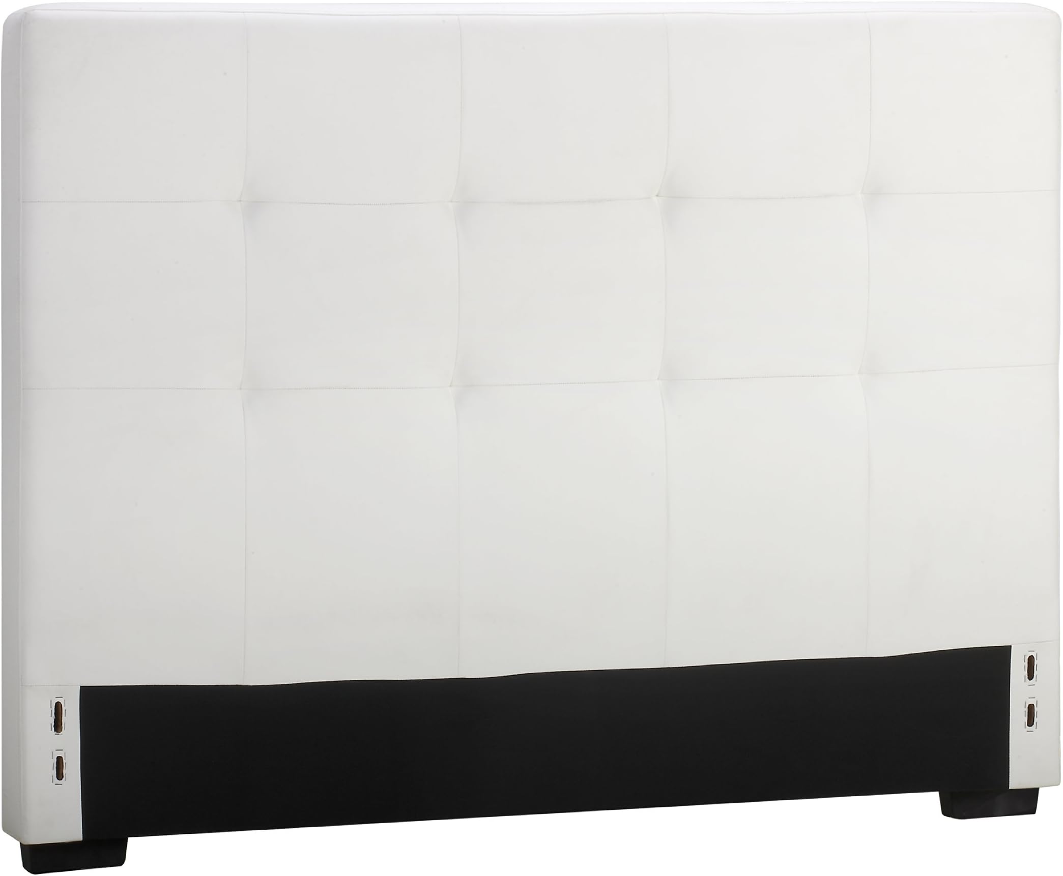 Dorel Asia Luxurious Button Tufted Blended Leather Headboard, King, White