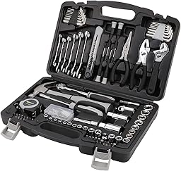 Amazon Basics 131-Piece General Household Home Repair and Mechanic's Hand Tool Kit Set