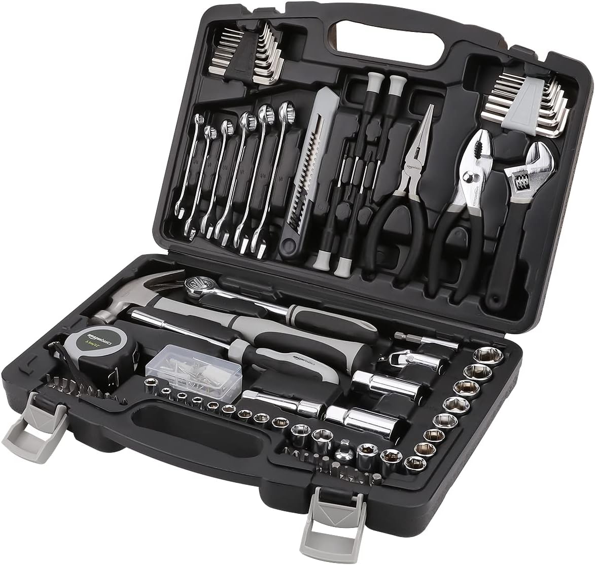 Amazon Basics 131-Piece General Household Home Repair and Mechanic's Hand Tool Kit Set