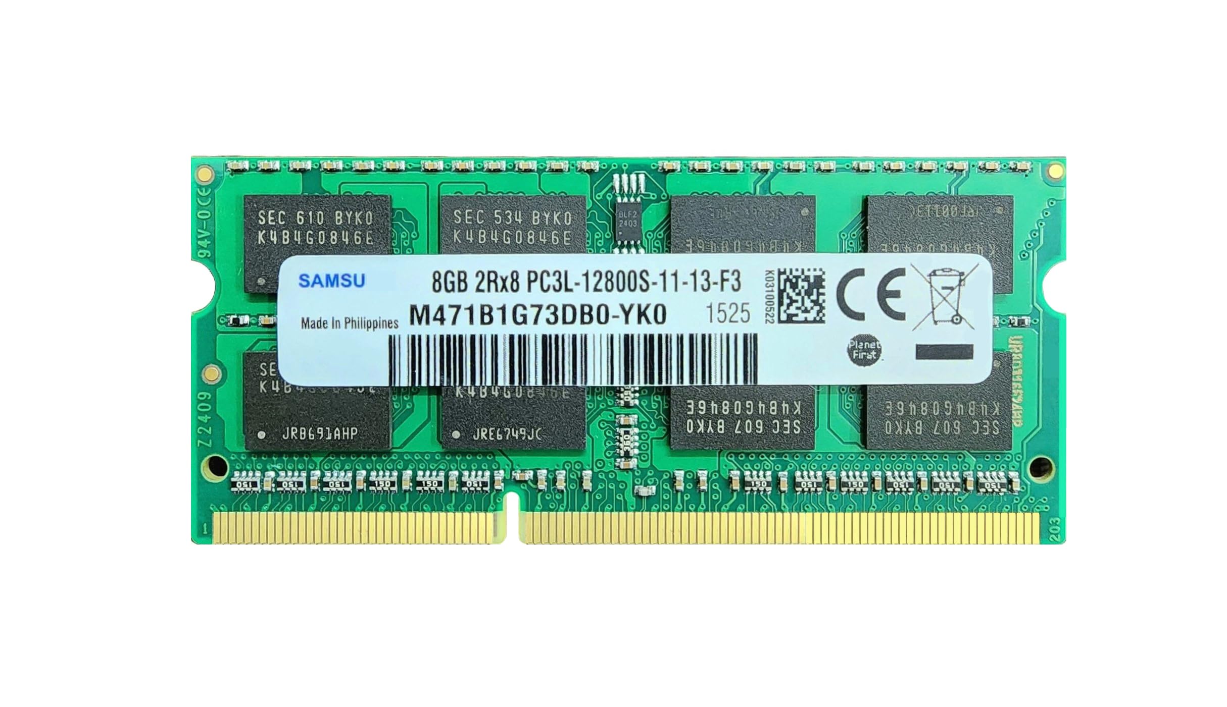 High-Performance DDR3 RAM 8GB 1600mhz SODIMM PC3L-1600Mhz 1.35v 204-Pins Laptop RAM Compatible for Samsung 8GB RAM DDR3 M471B1G73DB0-YK0 - Made in Philippines (Warranty-3 Years) (B0CBXBGR3C) Amazon Price History, Amazon Price Tracker