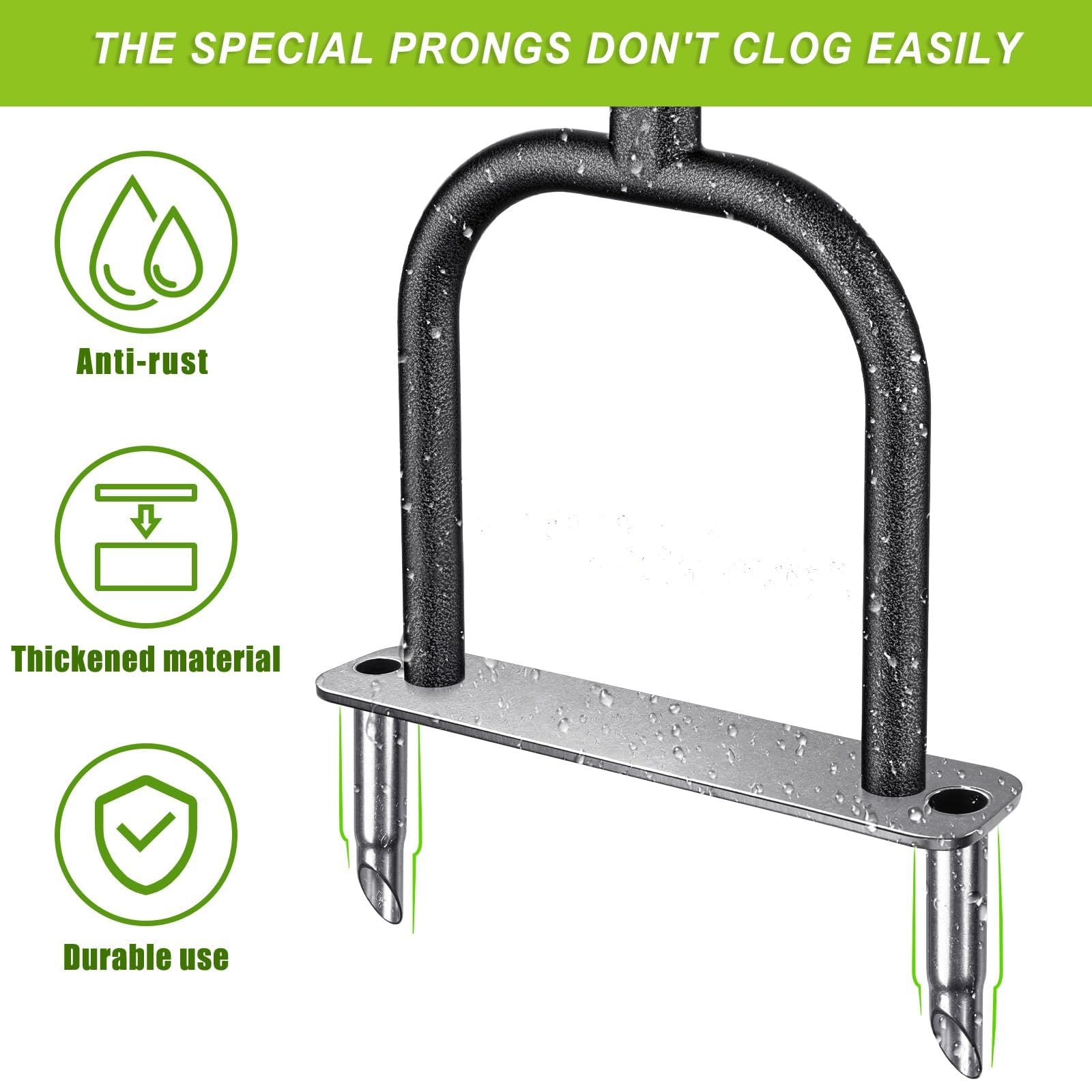 Aérateur Gazon Manuel 4 Dents - Acier Inoxydable - 93cm Avec Plateau - Pour Pelouse Saine