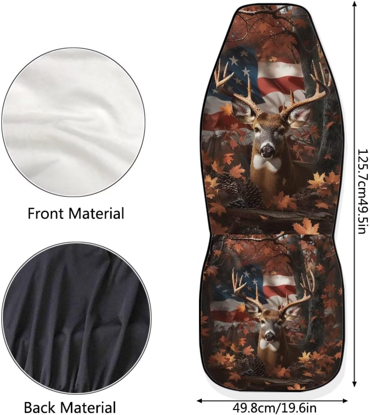 Car Seat Cover Camo Hunting Deer Front Seat Protector Cover Breathable Soft Cars Interior Accessories Easy to Install Universal Size Fit for Most Sedan SUV