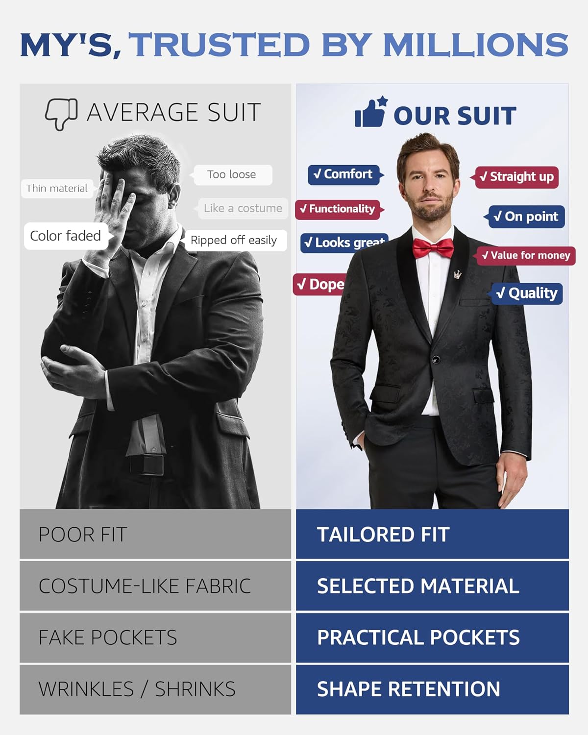 MY'S Men's Velvet Floral Blazer, One Button Tuxedo Jacket, Shawl Lapel Suit Coat for Dinner Prom Party Wedding