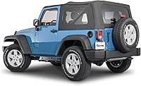 Vista 1 de TACTIK Repuesto de tela únicamente para parte superior suave, diamante negro, compatible con Jeep Wrangler JK de 2 puertas, techo de tela de ajuste