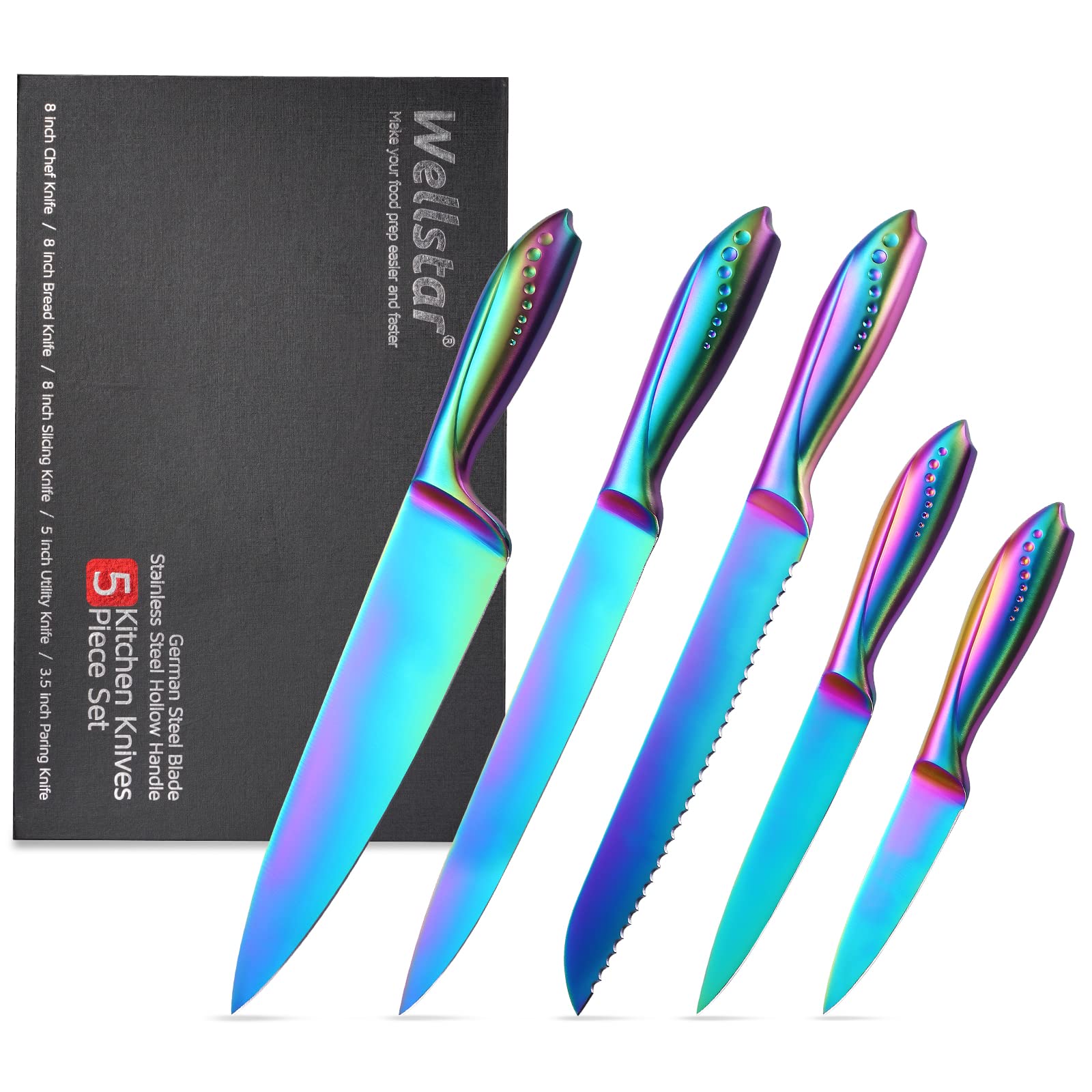 Buy Chef Sets Kitchen Knives Set WELLSTAR 5 Pcs Stainless Steel